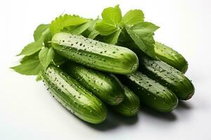 photos of cucumber in indoor photo studio AI Generated