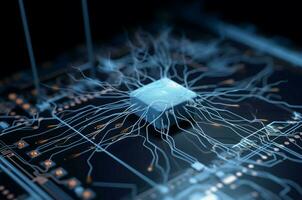 Single neuron synapses. Generate Ai photo