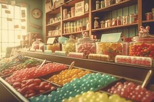 Store vintage candies. Generate Ai photo