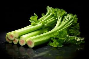 photos of celery in indoor photo studio AI Generated