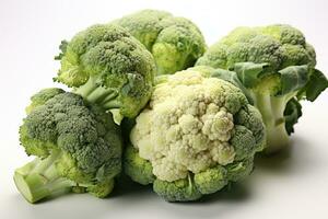 photos of broccoli in indoor photo studio AI Generated