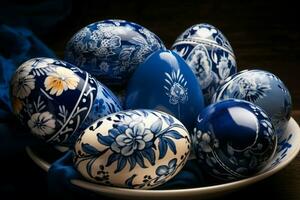 Gzhelian easter eggs. Generate Ai photo
