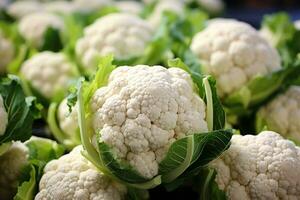 photos of cauliflower in kitchen table AI Generated