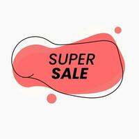 abstract fluid shape with super sale text vector