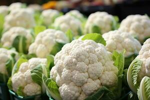 photos of cauliflower in kitchen table AI Generated