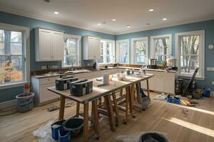 kitchen renovation process repair AI Generated photo