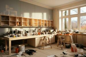 kitchen renovation process repair AI Generated photo