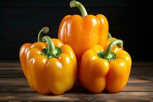 photos of paprika bell pepper ready to serve in indoor studio AI Generated