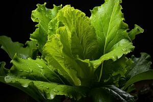 photos of lettuce ready to serve in indoor studio AI Generated