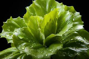 photos of lettuce ready to serve in indoor studio AI Generated