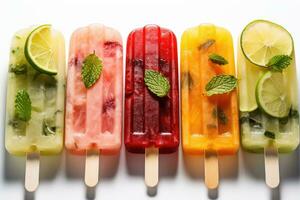 assorted popsicles for summer AI Generated photo