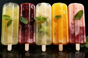 assorted popsicles for summer AI Generated photo