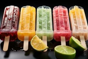 assorted popsicles for summer AI Generated photo