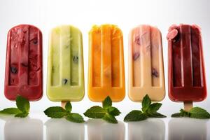 assorted popsicles for summer AI Generated photo