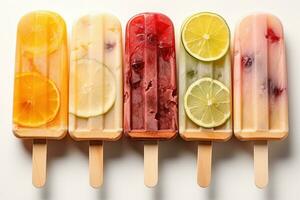 assorted popsicles for summer AI Generated photo