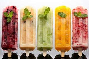 assorted popsicles for summer AI Generated photo