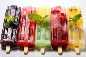 assorted popsicles for summer AI Generated photo