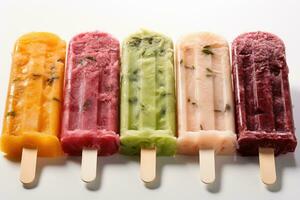 assorted popsicles for summer AI Generated photo