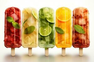 assorted popsicles for summer AI Generated photo