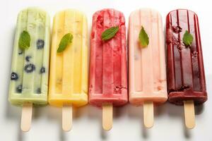 assorted popsicles for summer AI Generated photo