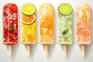 assorted popsicles for summer AI Generated photo