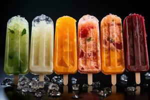 assorted popsicles for summer AI Generated photo