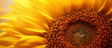 Close-up view of sunflower texture. AI Generative photo