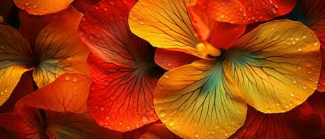 Striking macro capture of a Nasturtium flower. AI Generative photo