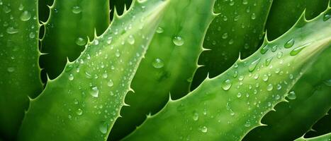 Macro shot of aloe vera. AI Generative photo