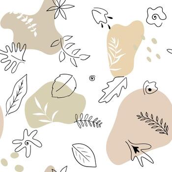 Abstract seamless patterns with natural colourful shapes and floral element vector