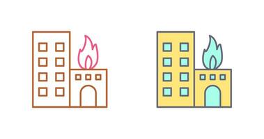 Unique Burning Building Vector Icon