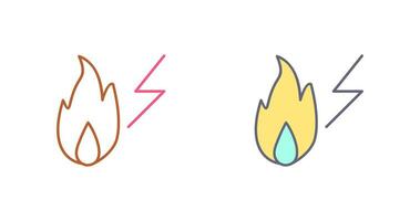 Unique Electricity Fire Vector Icon