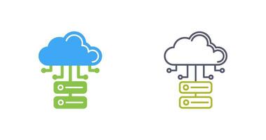 icono de vector de base de datos en la nube