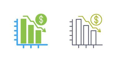 gráfico abajo vector icono