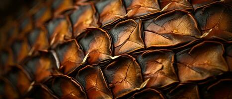 Detailed macro shot of a pineapple. AI Generative photo