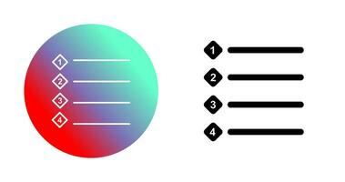 Unique Numbered list Vector Icon