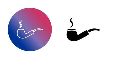 Unique Lit Smoking Pipe Vector Icon