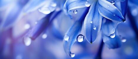 Intricate macro shot of a Bluebell flower. AI Generative photo