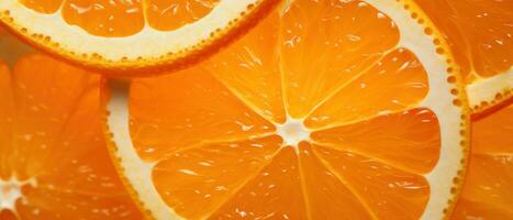Macro shot of fresh orange segments. AI Generative photo