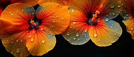 Striking macro capture of a Nasturtium flower. AI Generative photo