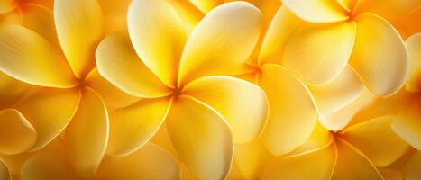 Macro capture of a Plumeria flower. AI Generative photo