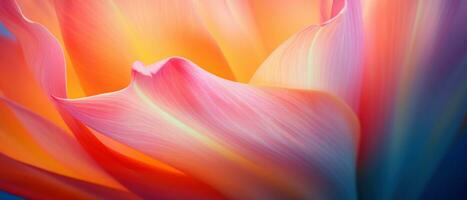 Macro view of vibrant tulips. AI Generative photo