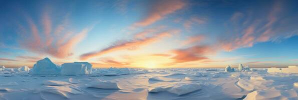 prístino ártico vista con imponente hielo formaciones ai generativo foto