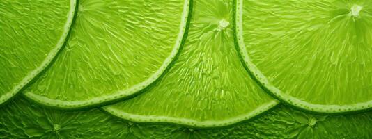 Juicy slices of lime with drops of juice. AI Generative photo