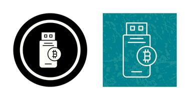 Bitcoin Usb Device Vector Icon