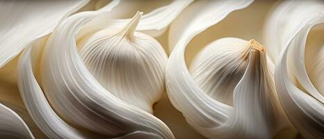 Garlic bulb nestled in its protective husk. AI Generative photo