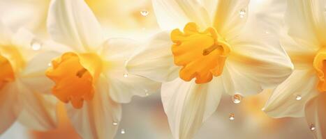 Mesmerizing close-up of a daffodil. AI Generative photo