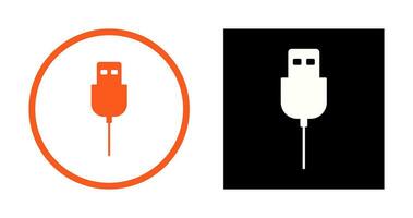 icono de vector de cable usb único