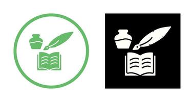 Unique Quill and Book Vector Icon