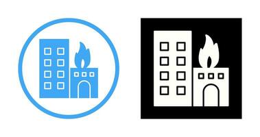 Unique Burning Building Vector Icon